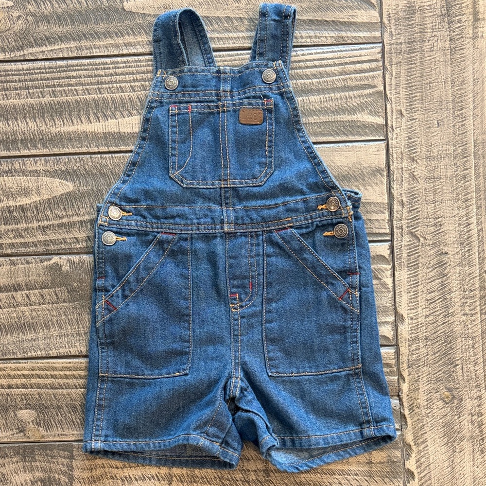 Lee Blue Denim Short Overalls for Kids